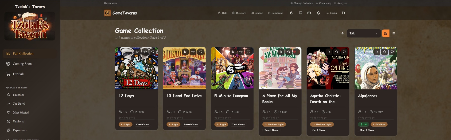 Game Masters Library GameTaverns — Board Game Library & Social Platform